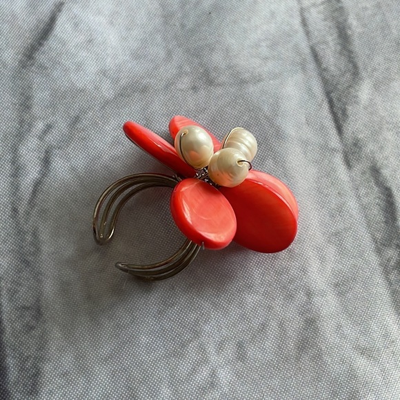 Pearl wire adjustable rings set of two - Picture 2 of 7